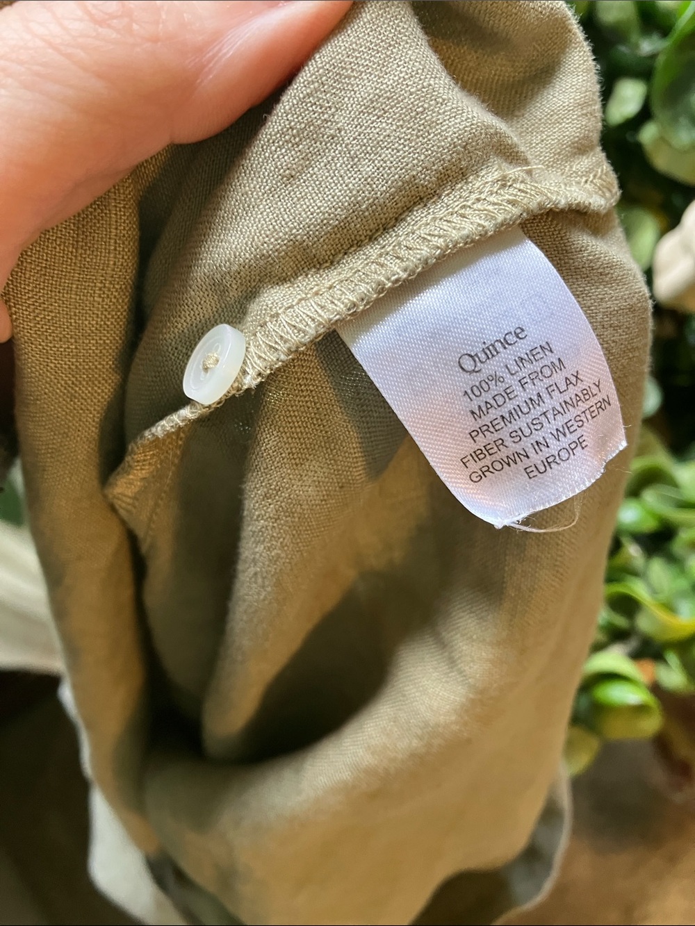 Quince 100% European Flax Linen Sleeveless Tank Top Olive Sage Green Sz. Small - Picture 7 of 9